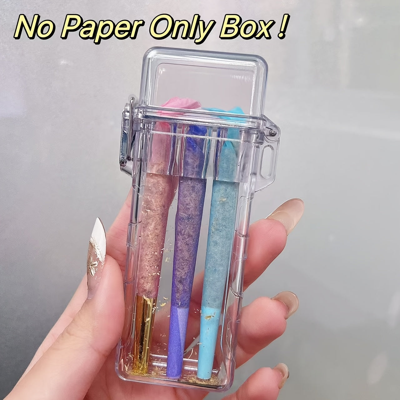 Transparent Acrylic Cigarette Case with Integrated Flip-Top Lid