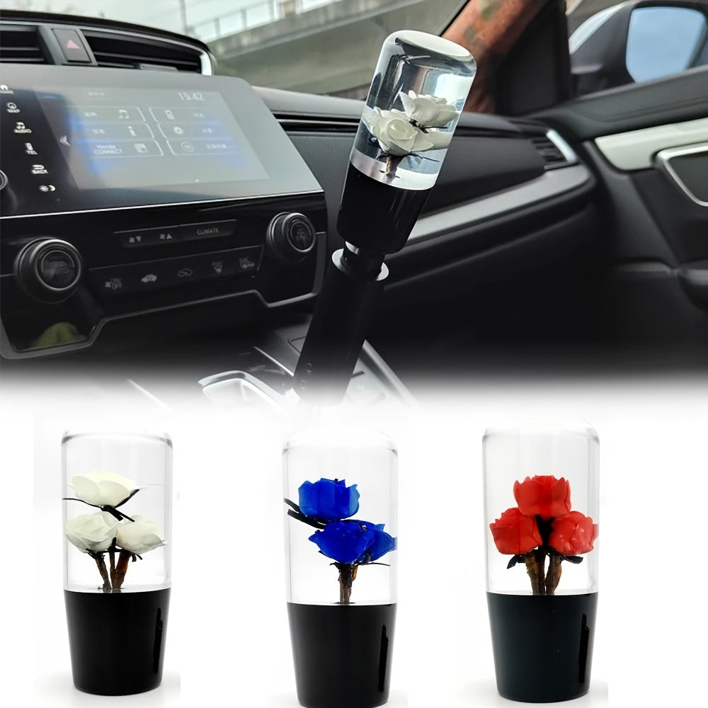 Unique Rose-Shaped 4" Resin Crystal Gear Shift Knob