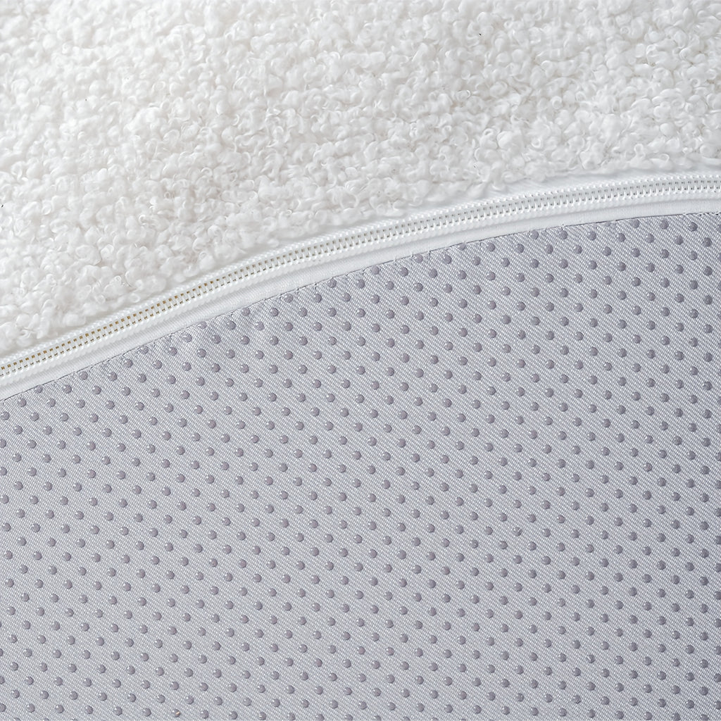 Modern Cloud-Shaped Sofa Bed-Like Couch - Black Sherpa Upholstery & Sponge-Filled, No Assembly Required, Space-Saving L-Shaped/ U-Shaped Sectional for Small Spaces, Apartments, Room - -Slip - Design (Engineered Wood