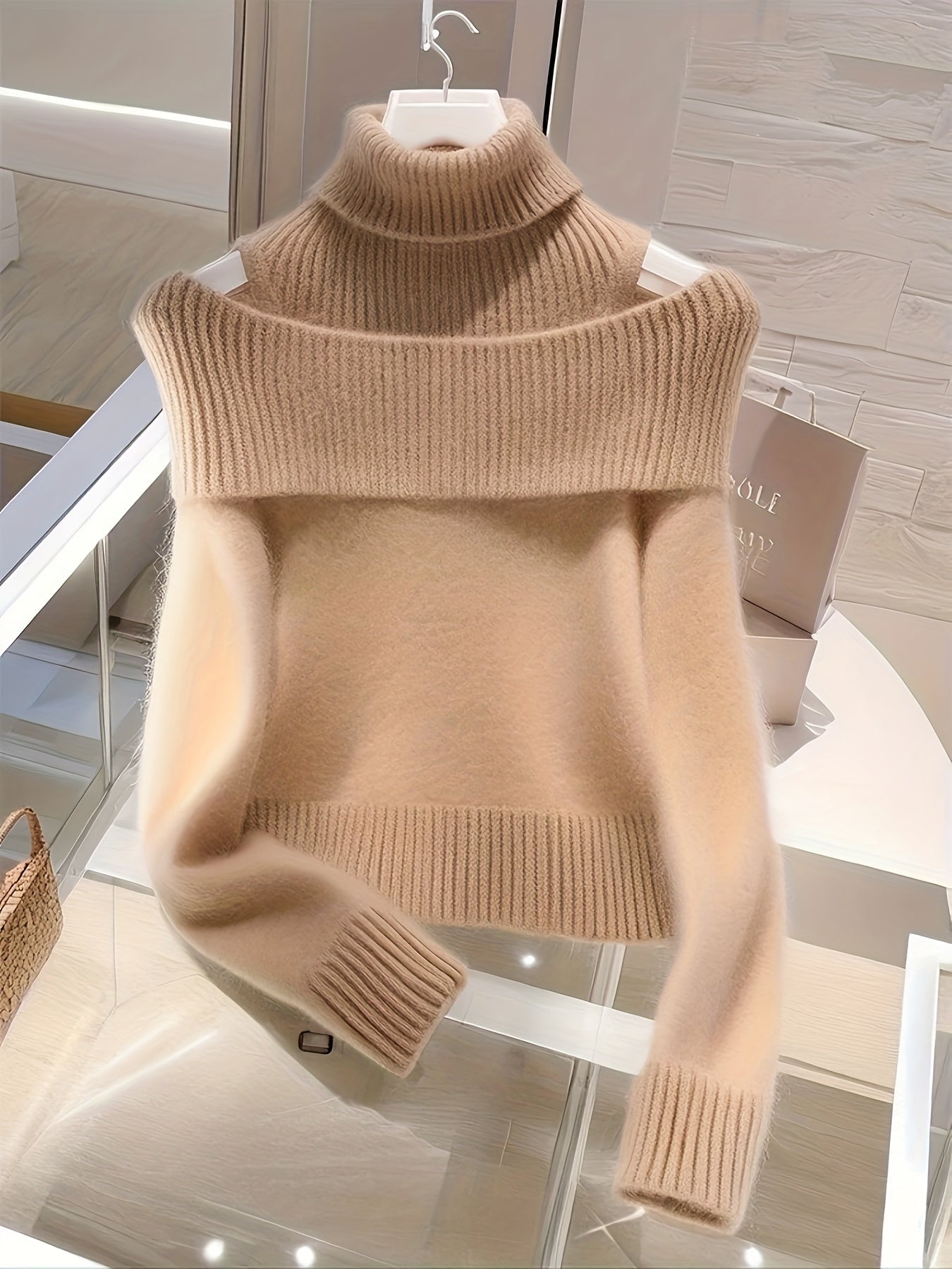 Off-Shoulder/Boat Neck Sweater