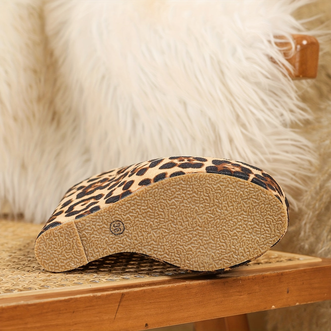 Leopard Chunky Platform Wedge Heels