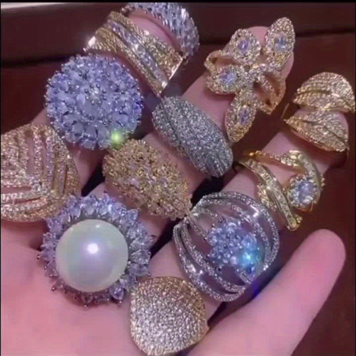 {10pcs} Luxurious Copper Rings