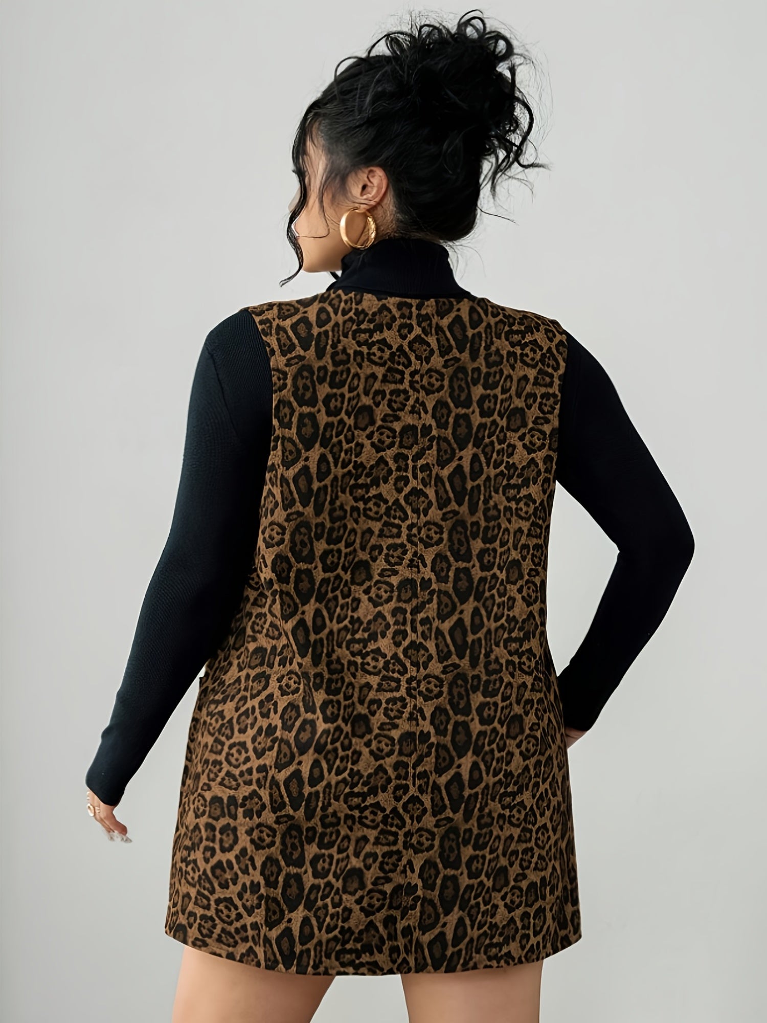 Leopard Print V-Neck Dress