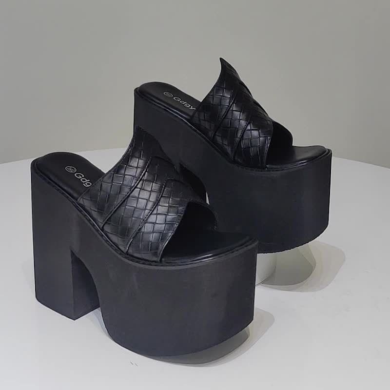 Platform Sandals with Thick Wedge Heel