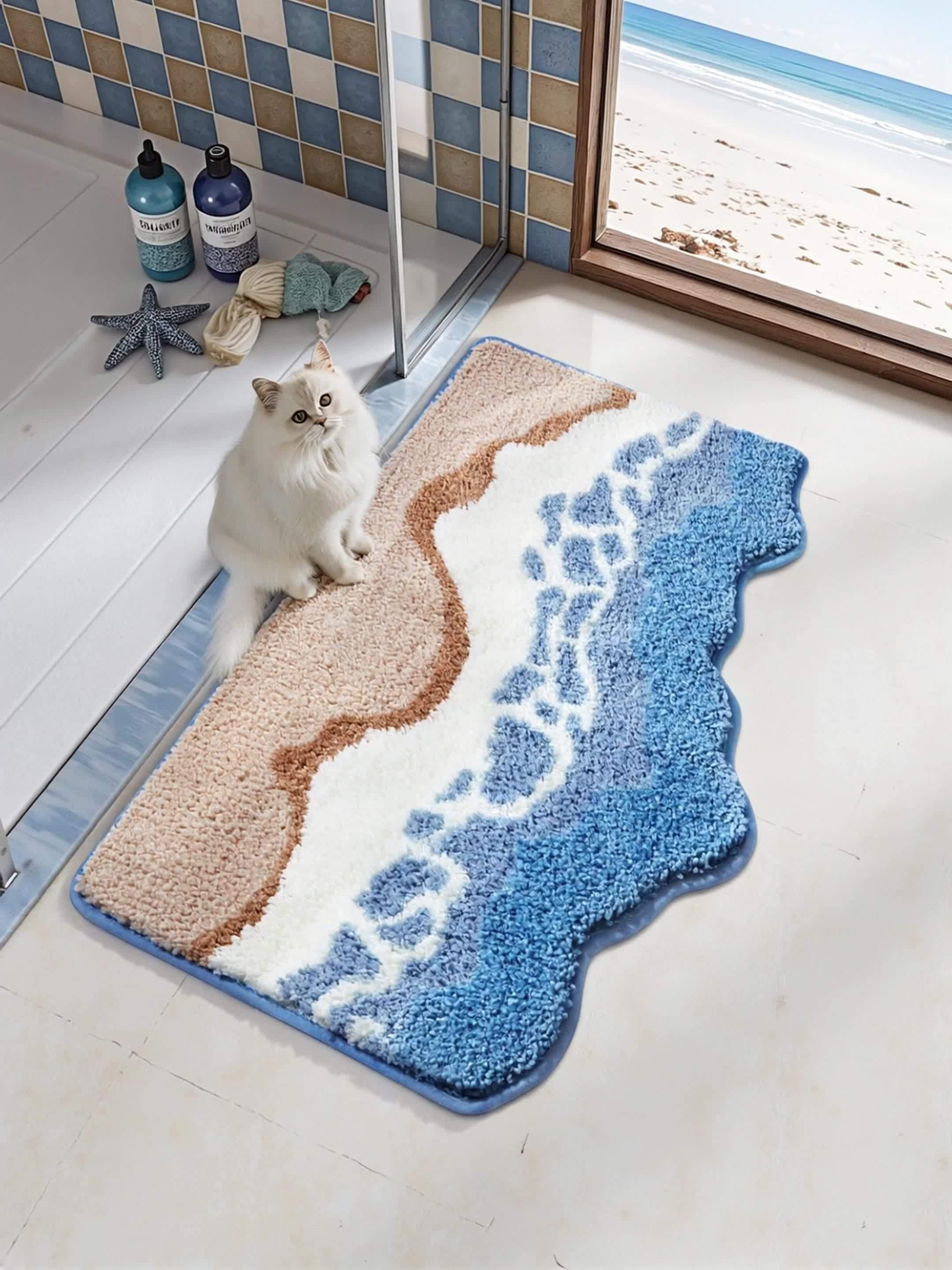{1pc} Seashore Plush Bath Mat