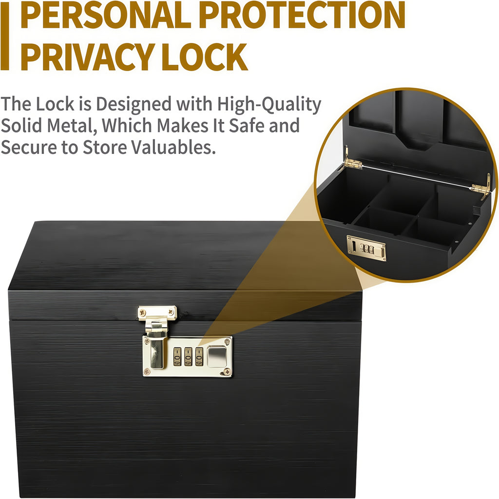 Large Bamboo Storage Box with Combination Lock