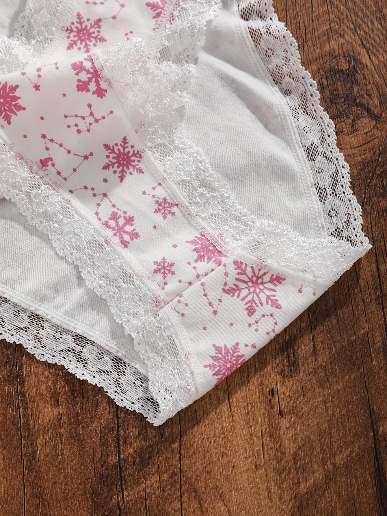 {3pcs} Lace Trim Floral & Striped Bikini-like Lingerie Set