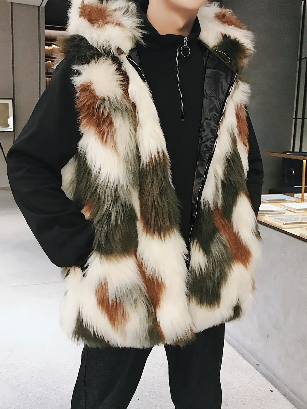 Faux Fur Hooded Vest