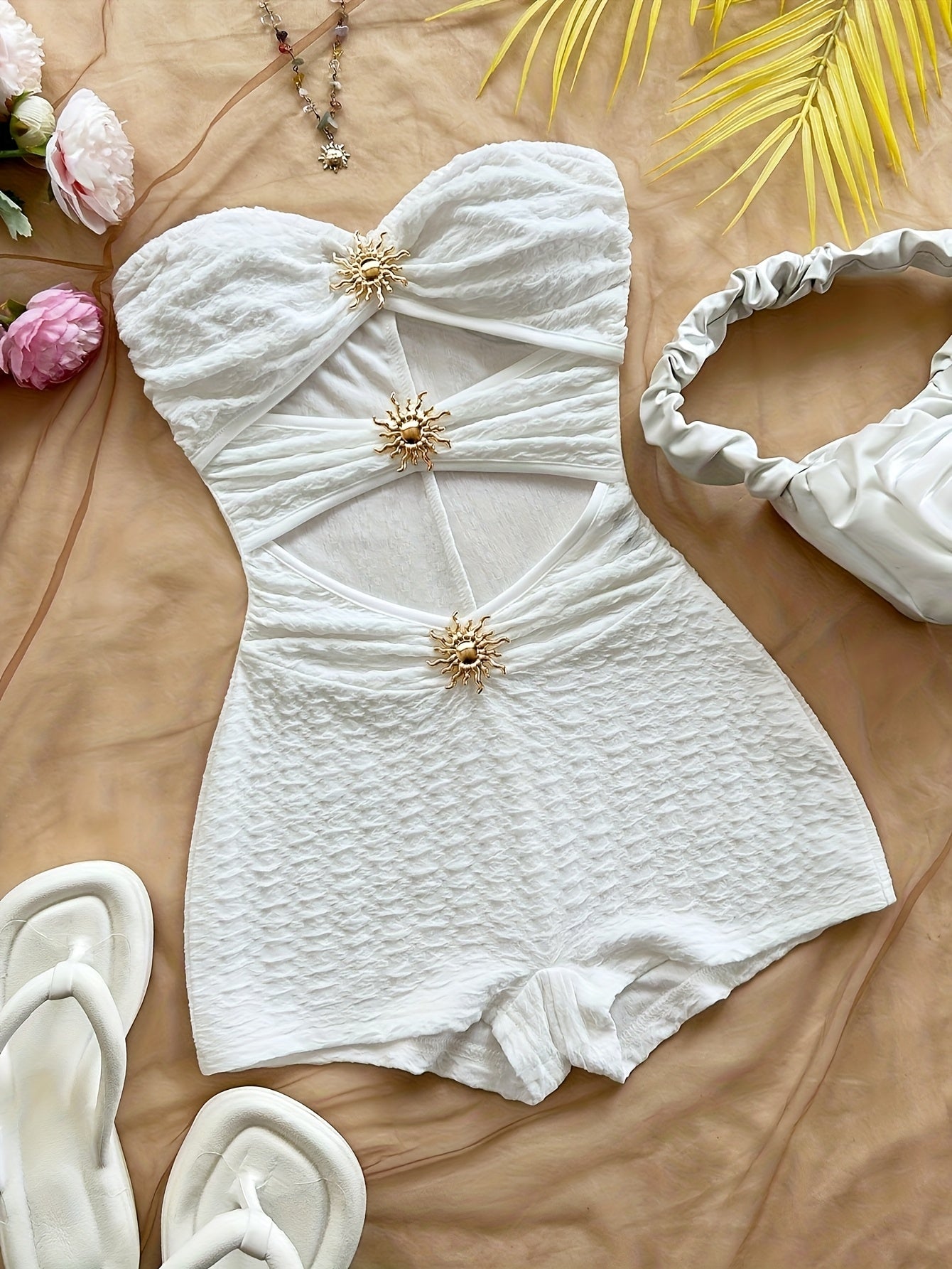 Textured Jumpsuit with a Metallic Finish