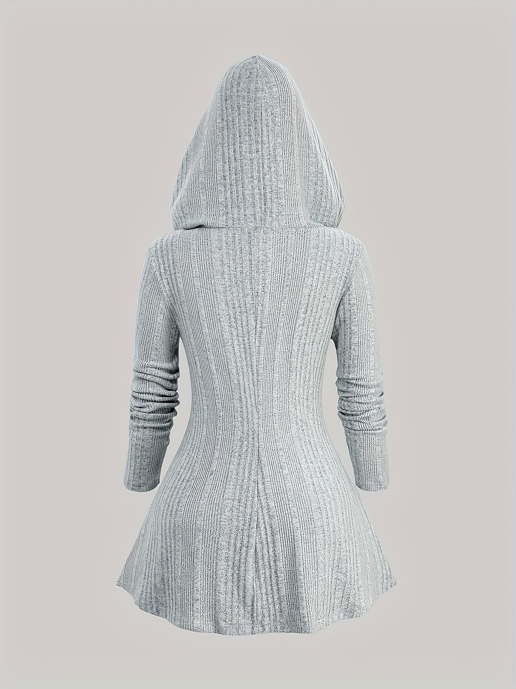 Solid Color Surplice Ribbed Textured Fleece Trim Hooded Top