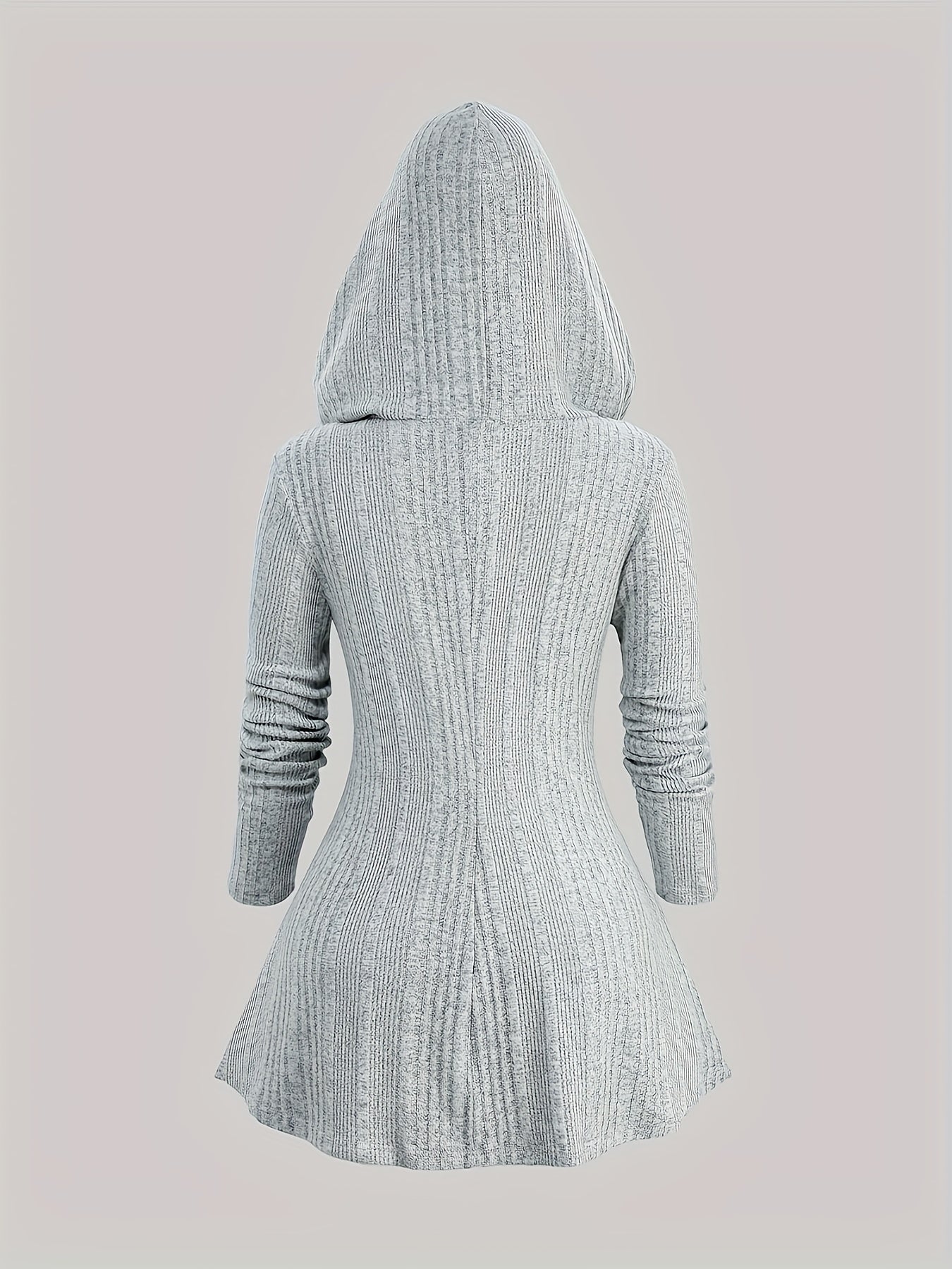 Solid Color Surplice Ribbed Textured Fleece Trim Hooded Top