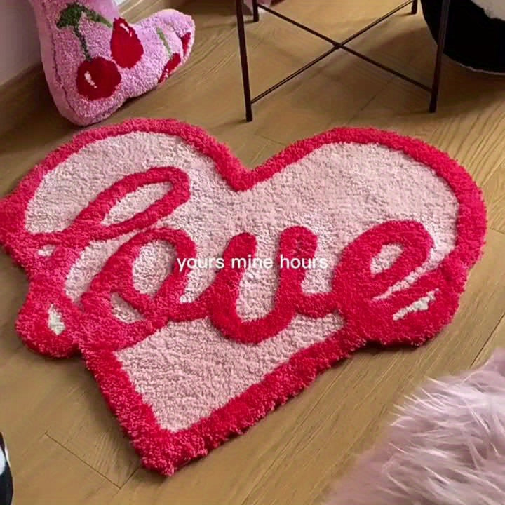 Love Heart Design Middle Plush Carpet