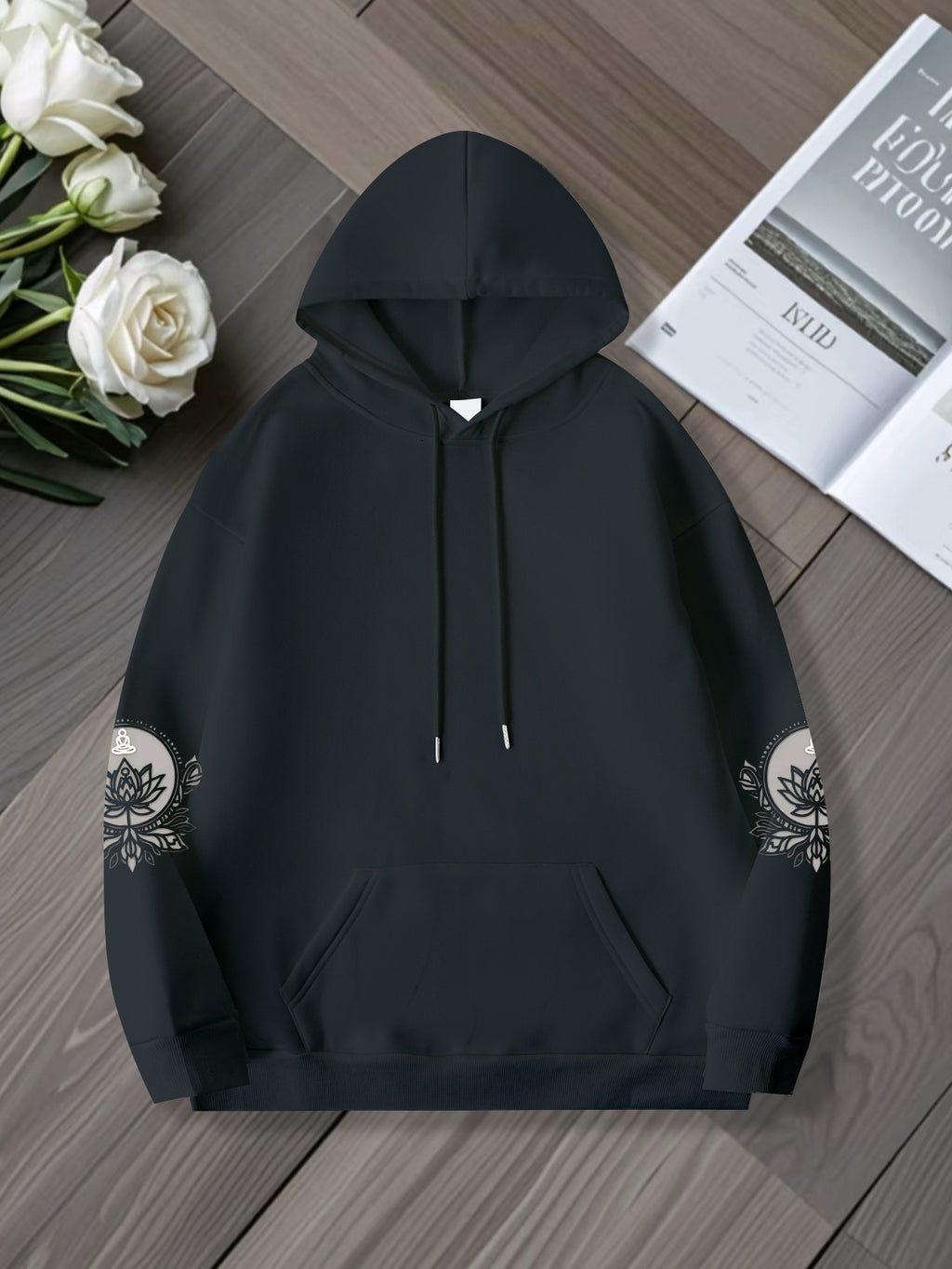 Hoodie with for Lotus Flower Graphic