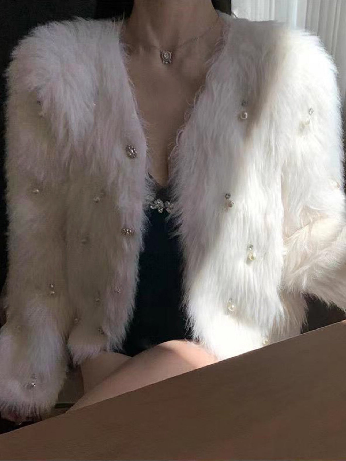 Sophisticated Cropped Plush Cardigan