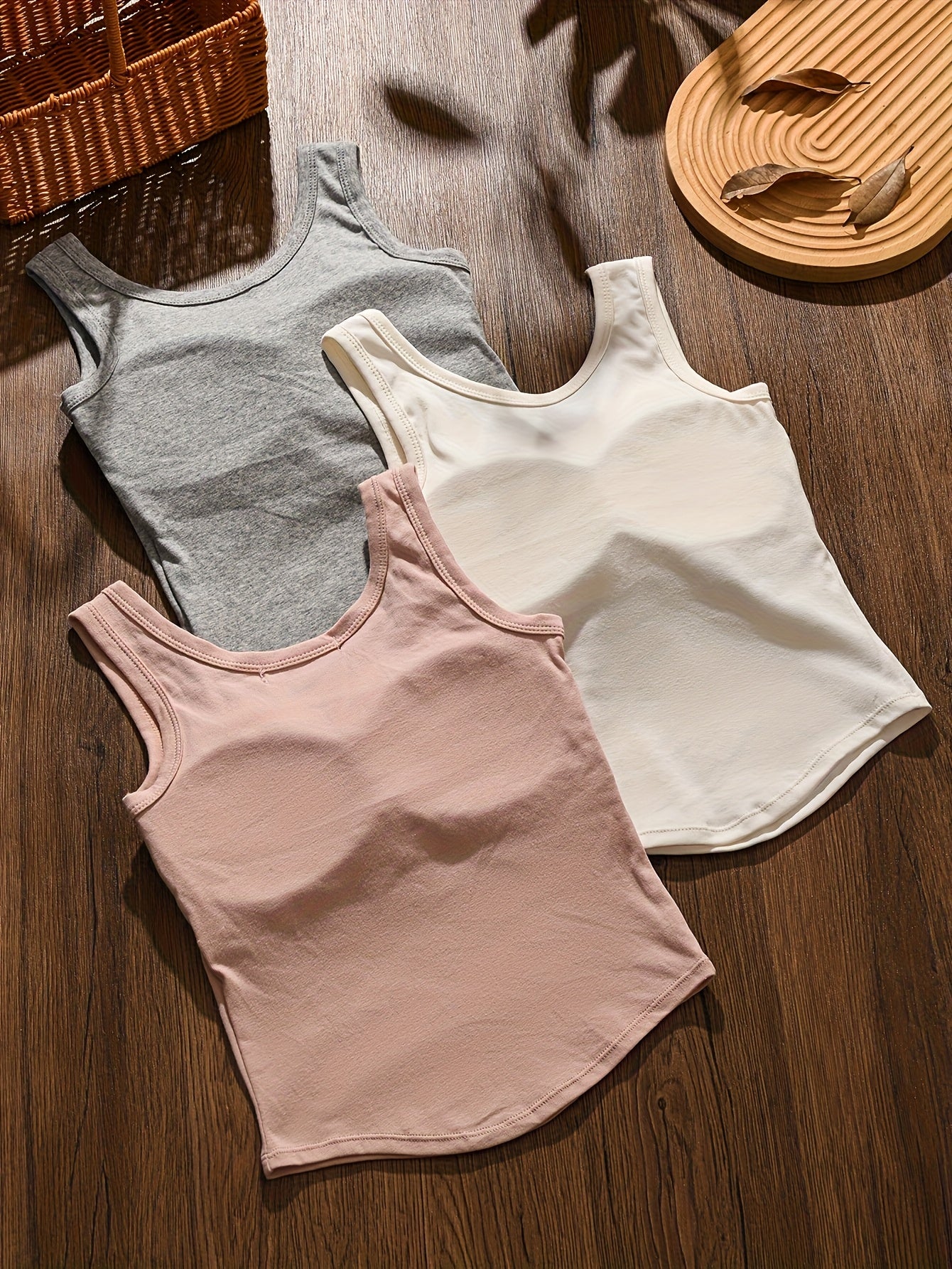 3pcs Set of Embroidered Bralette Camisole with Design