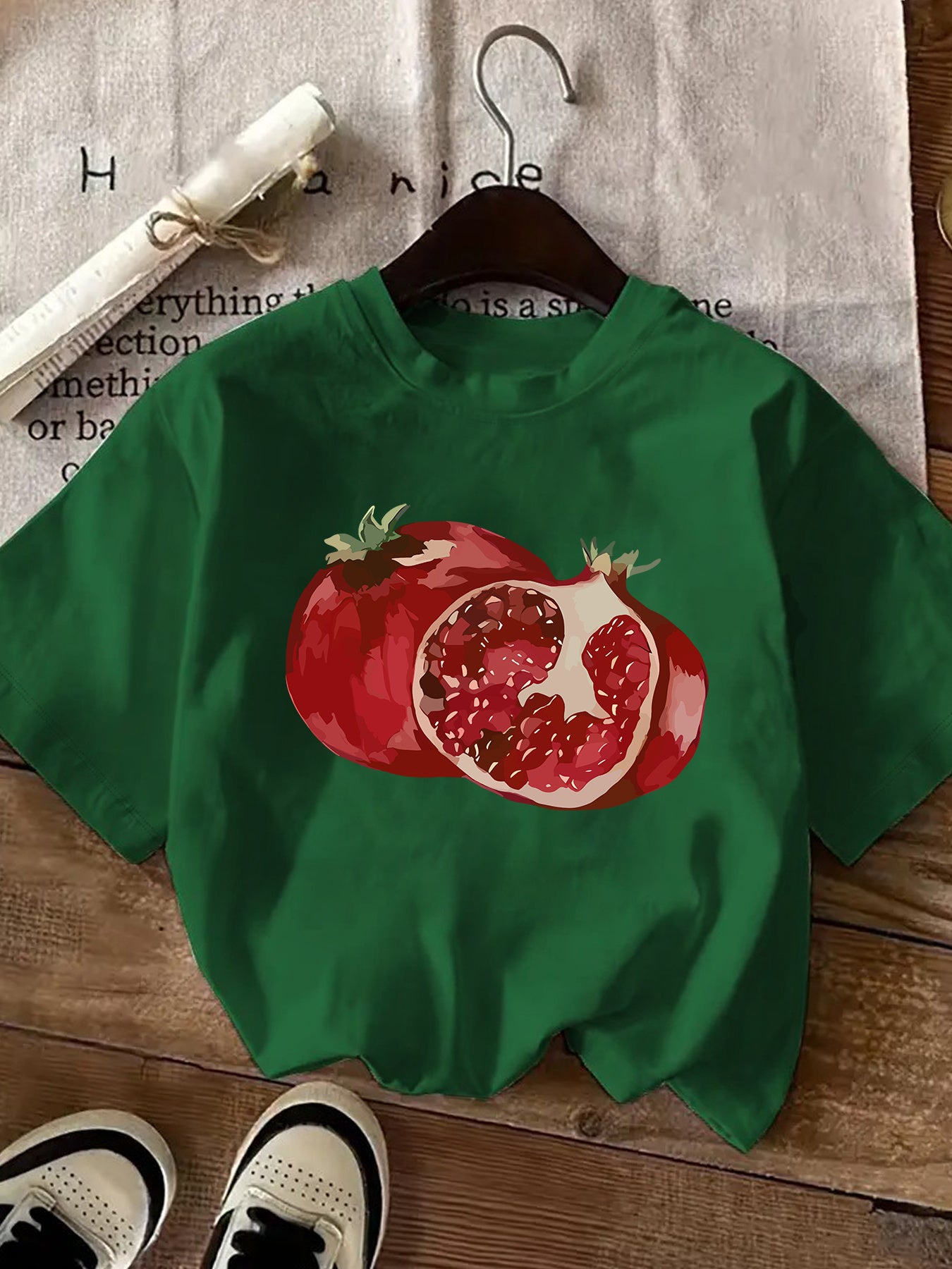 Soft Polyester Crew Neck Short Sleeve T-Shirt