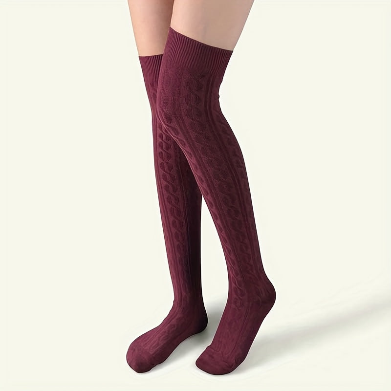 1 pair of Women's knee over socks, comfortable in college style spring and summer seasons, Women's knee over socks made of soft and Light Beige friendly fabric, suitable for spring and summer, Women's long tube socks and sock