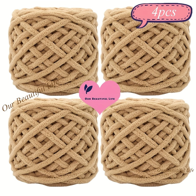 {4pcs} Ultra-Bulky Polyester Yarn