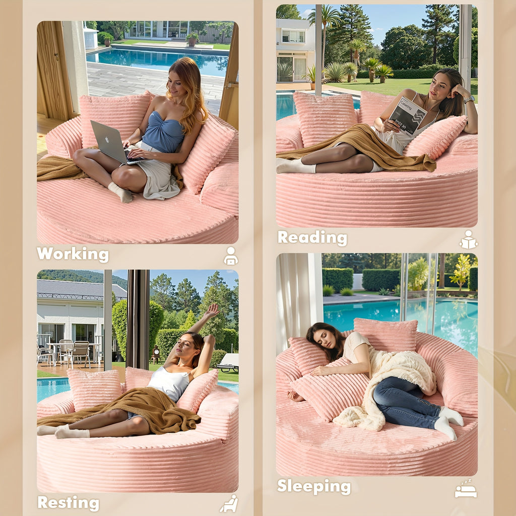 Oversized O-Shape Luxurious Modular Boneless Couch