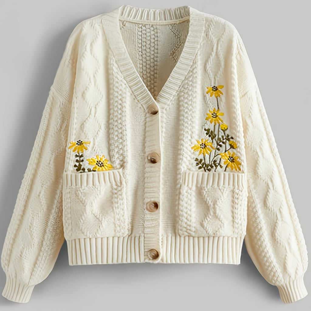 Floral Embroidered Cardigan