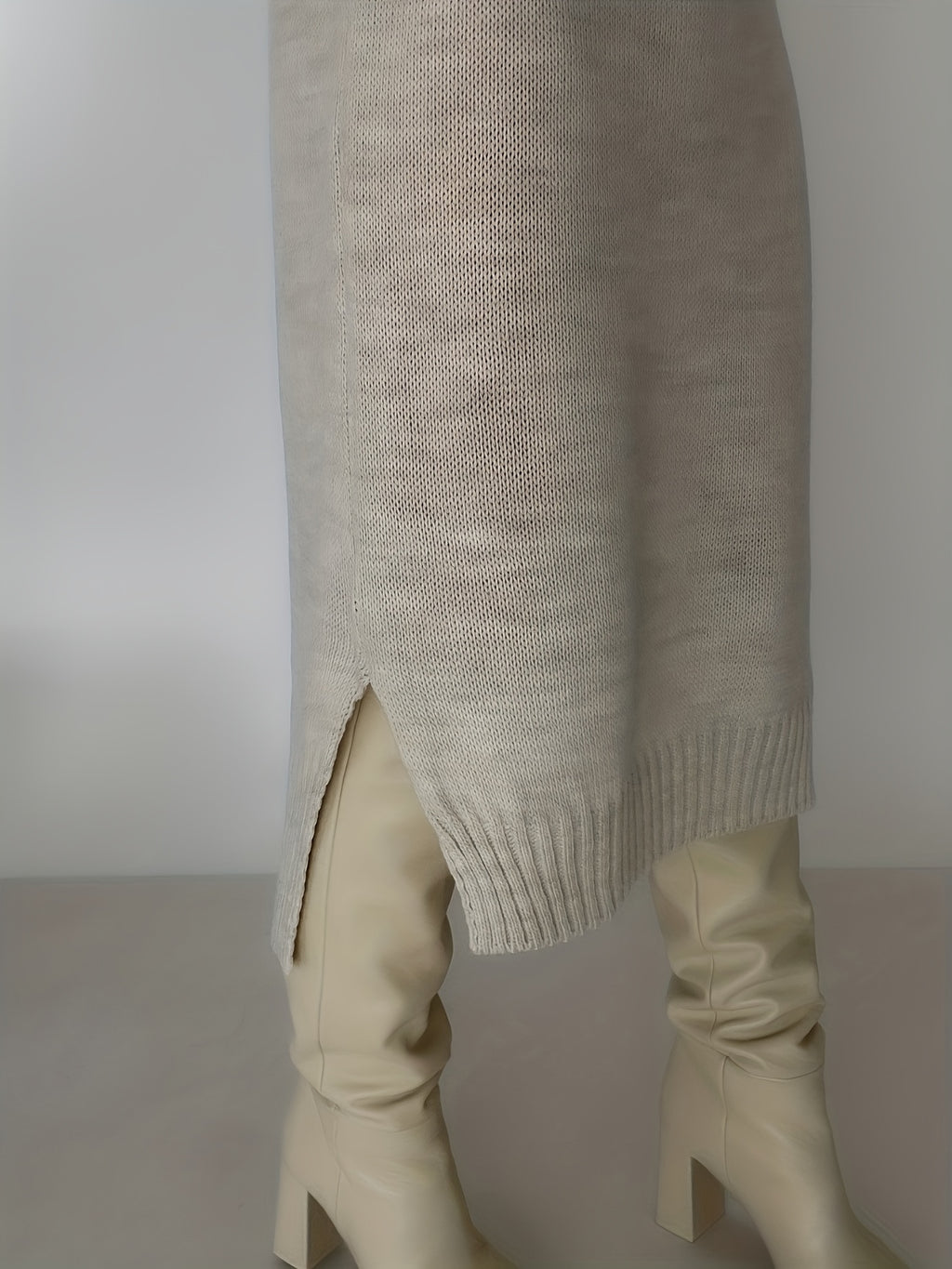 V-Neck Sweater Dress