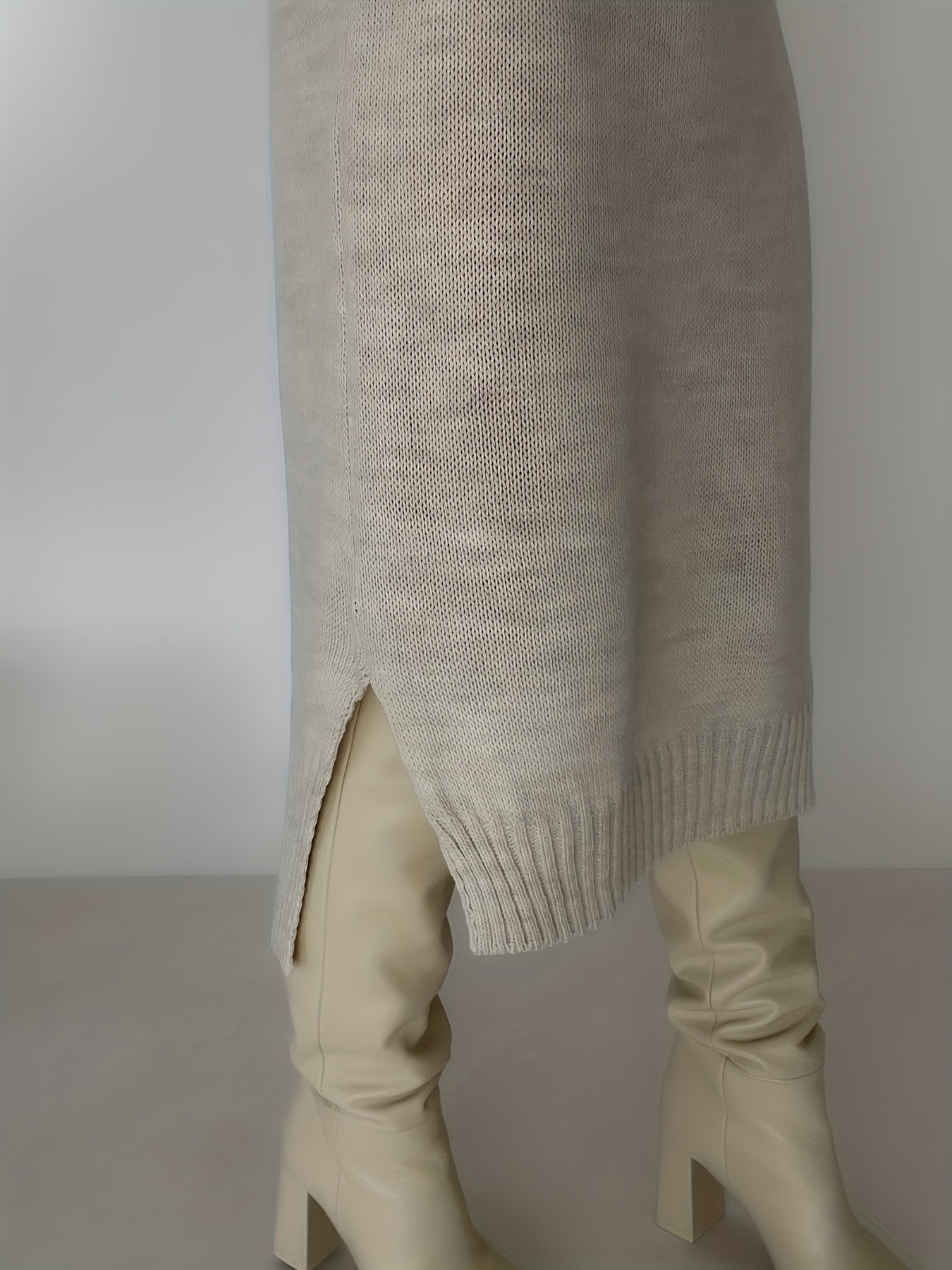 V-Neck Sweater Dress