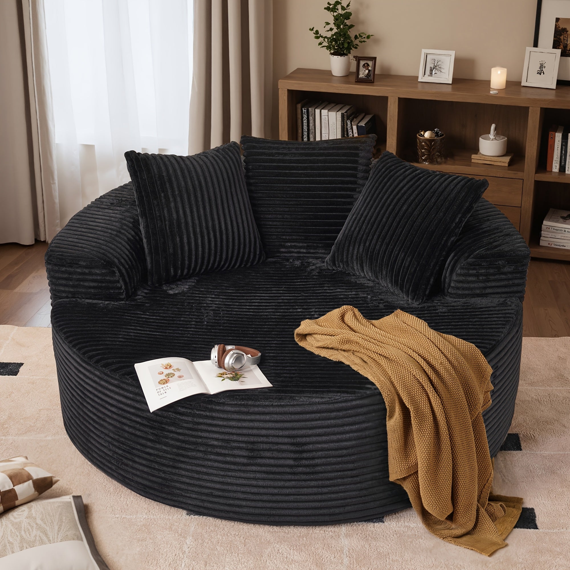 Oversized O-Shape Luxurious Modular Boneless Couch