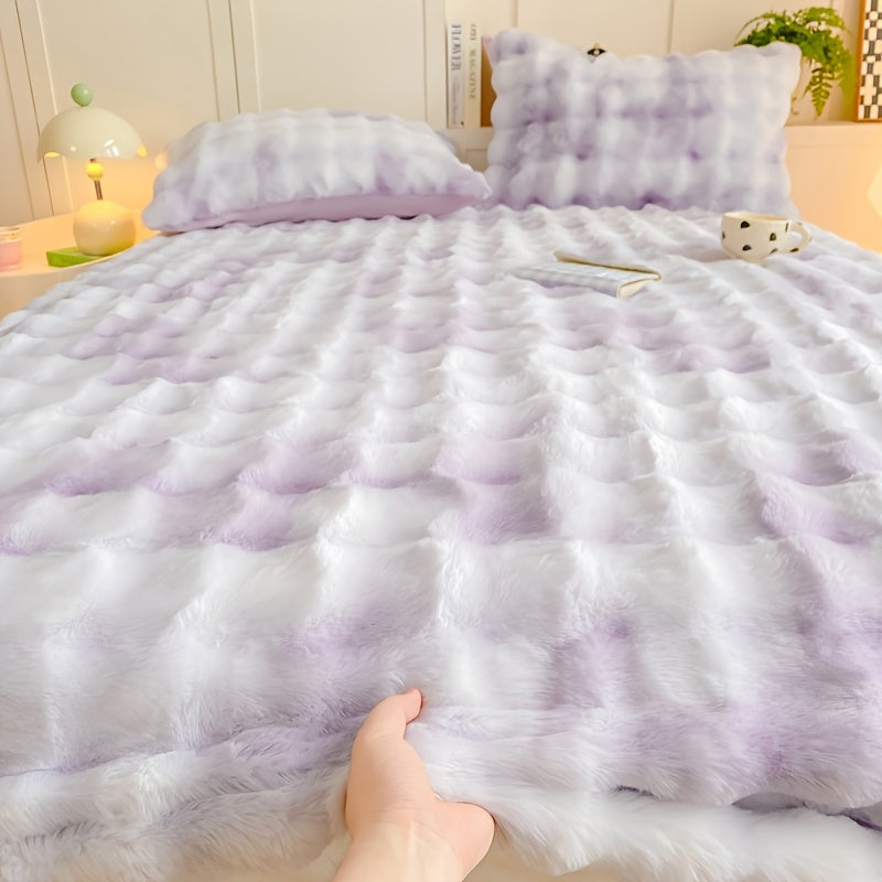 Thickened Faux Rabbit Fur Fitted Sheet