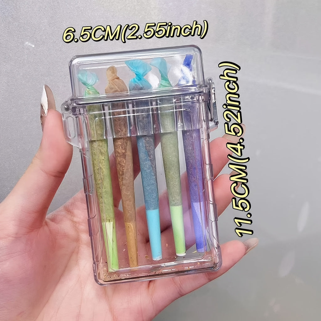 Transparent Acrylic Cigarette Case with Integrated Flip-Top Lid