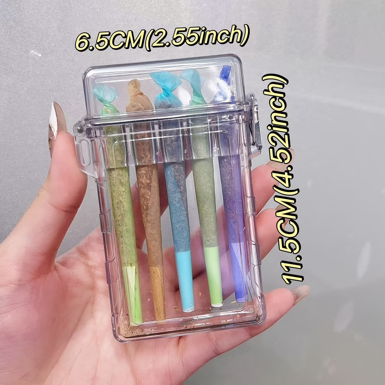 Transparent Acrylic Cigarette Case with Integrated Flip-Top Lid