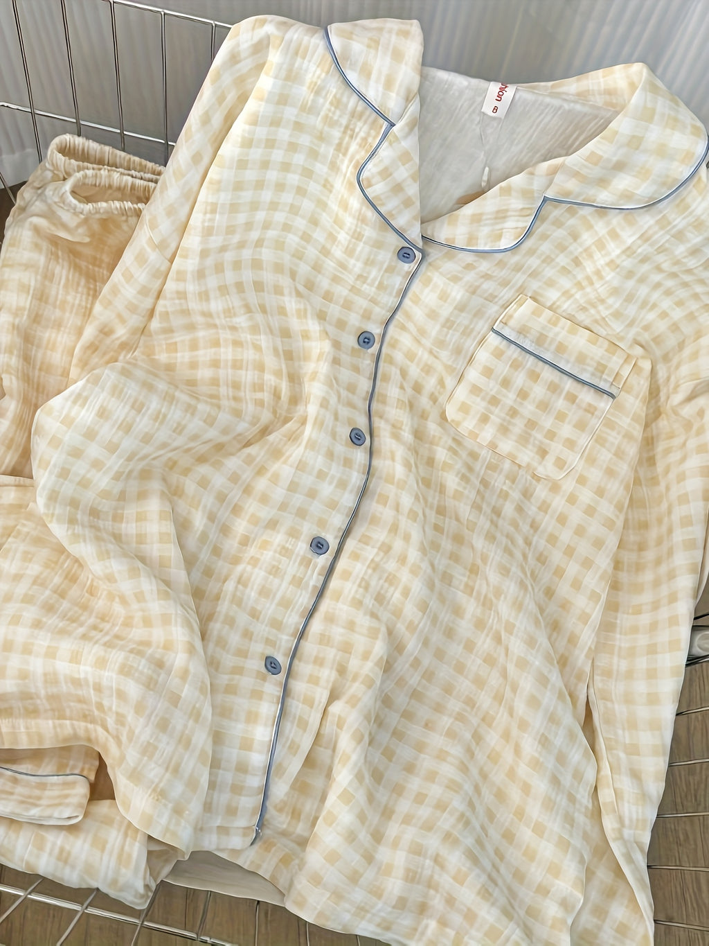 Yellow Checkered Cloud Sleepwear