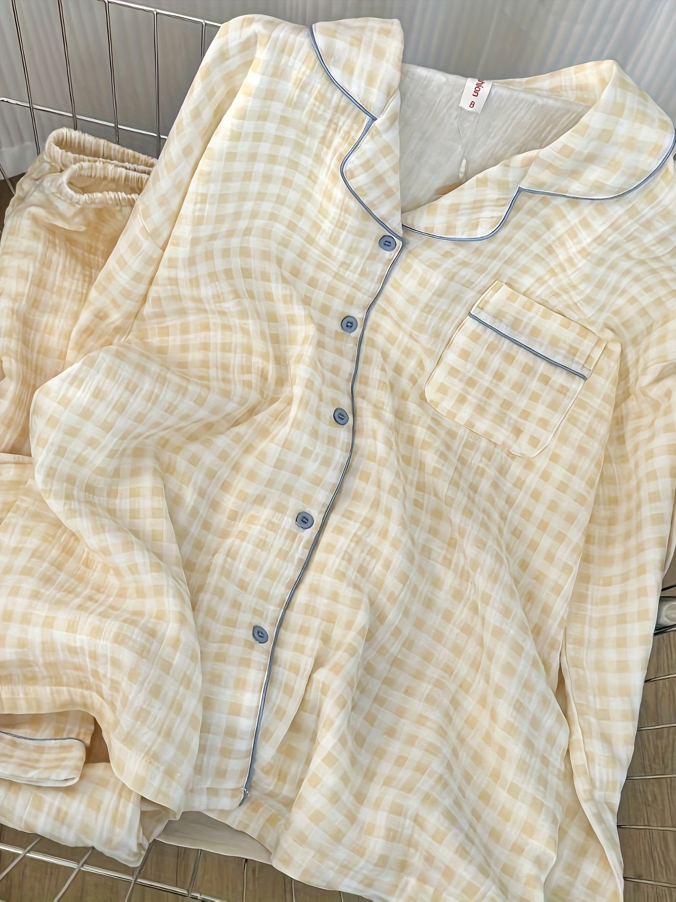 Yellow Checkered Cloud Sleepwear
