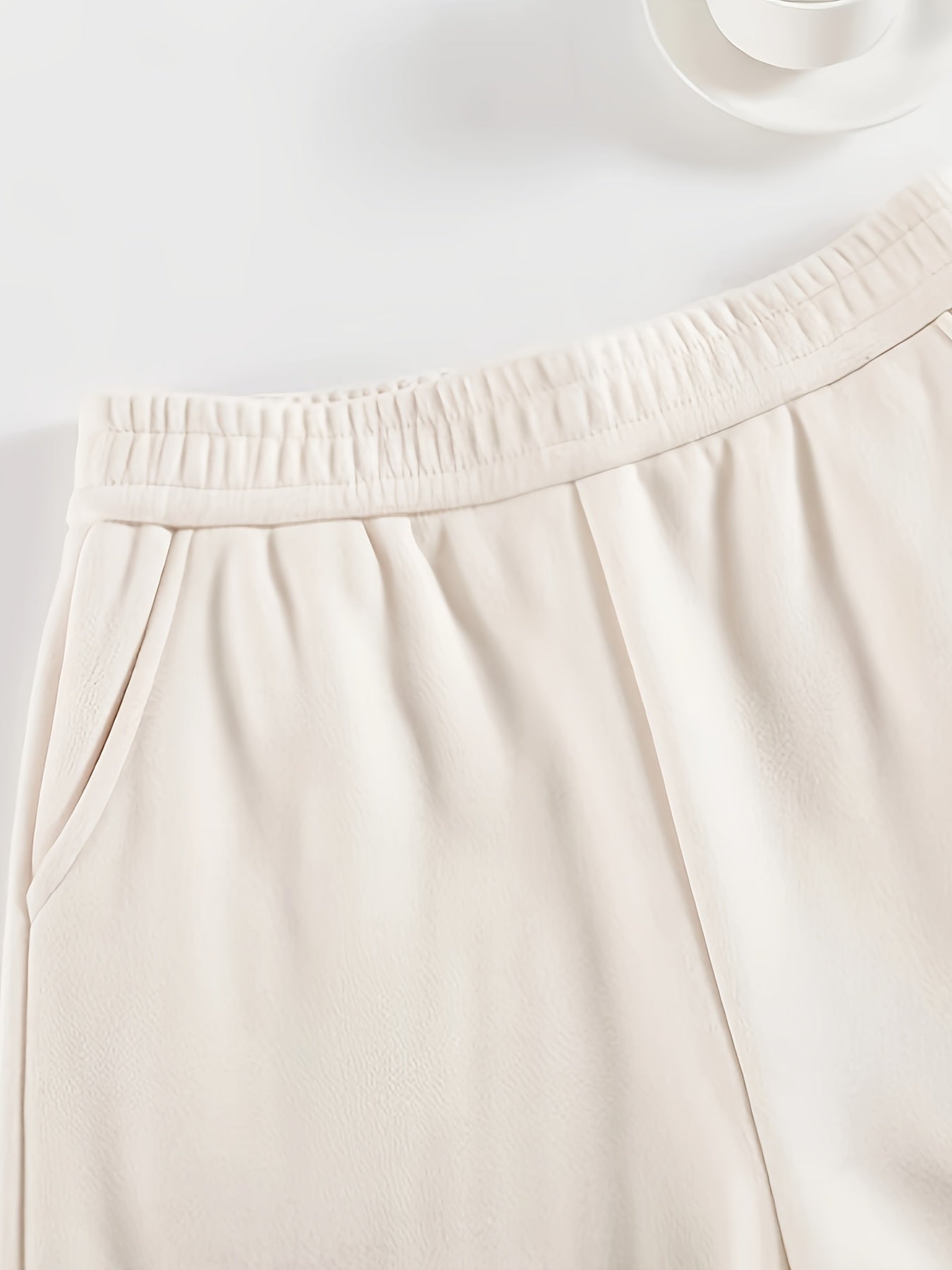 Women'S High-Waisted Wide-Leg Pants - Thick, Comfortable, and Stylish for All Seasons, Casual Straight-Leg Trousers with Elastic Waistband, Solid Color, All-Season Wear, Comfortable Fashion | Straight Leg Pants | Polyester Fa