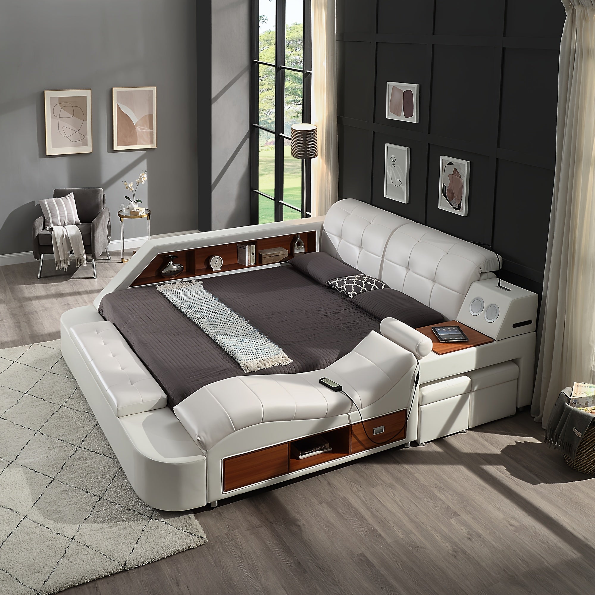 Multifunctional Large Bed Frame