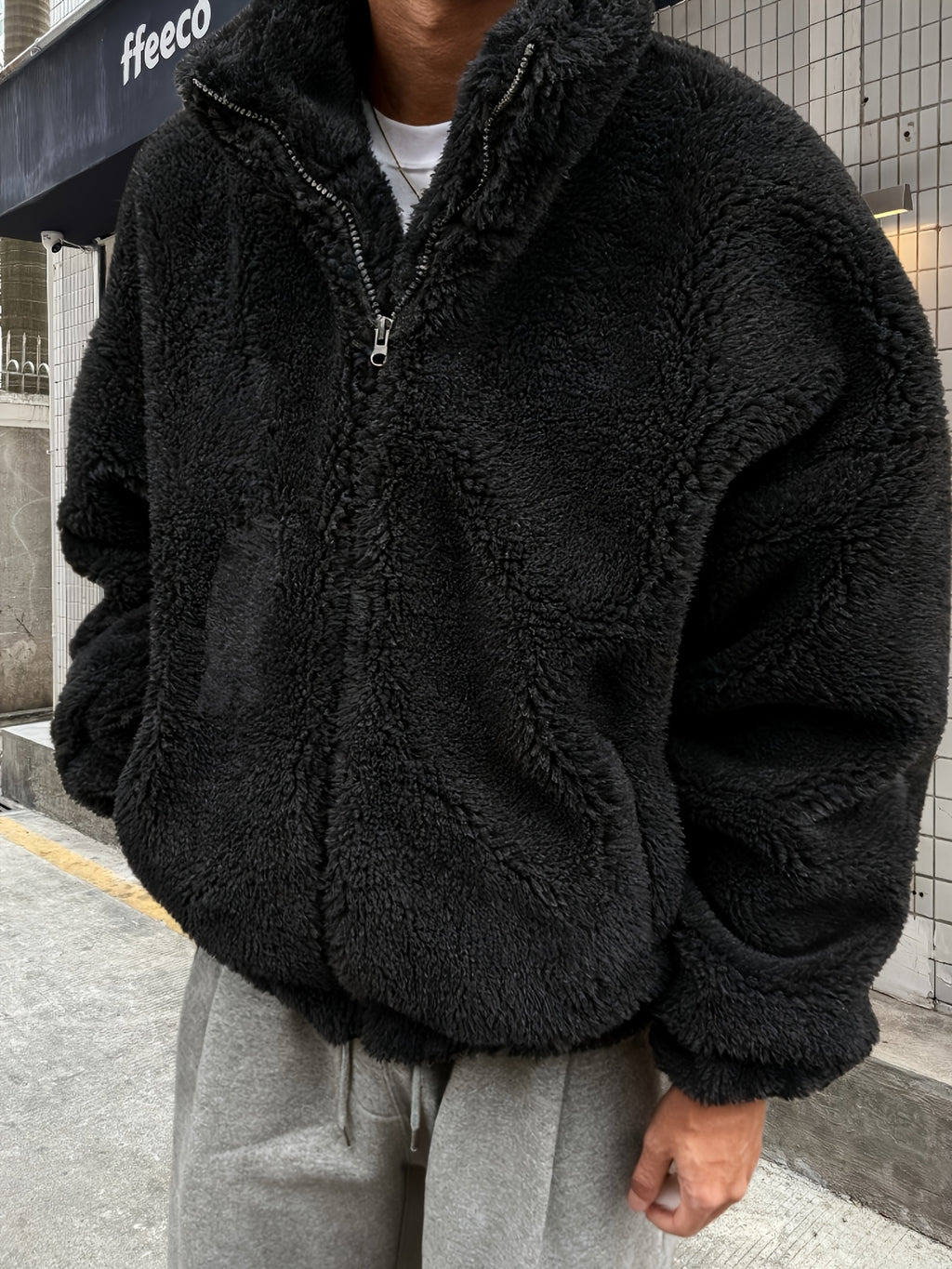 Jacket with Stand Collar & Full-Zip Front