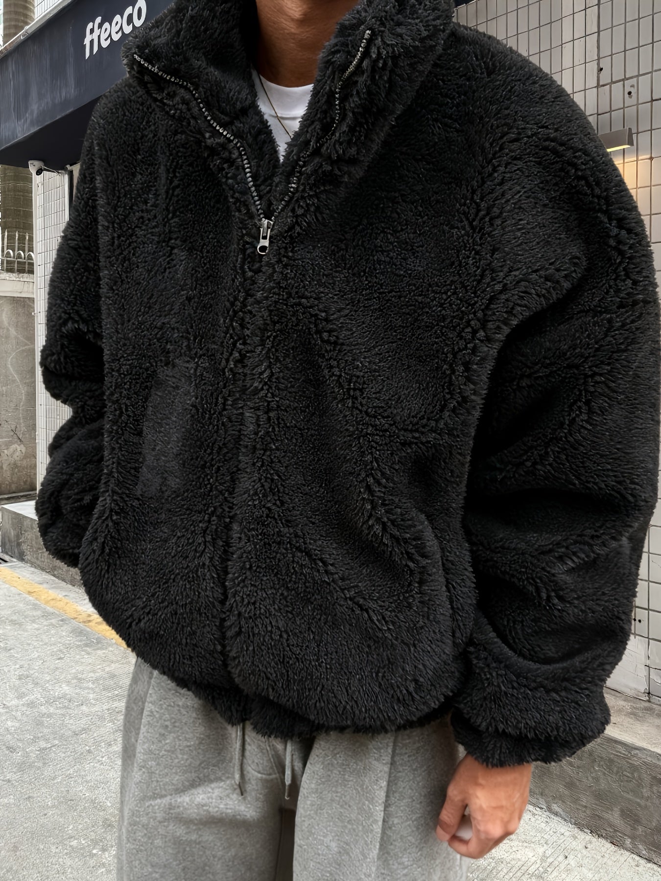 Jacket with Stand Collar & Full-Zip Front