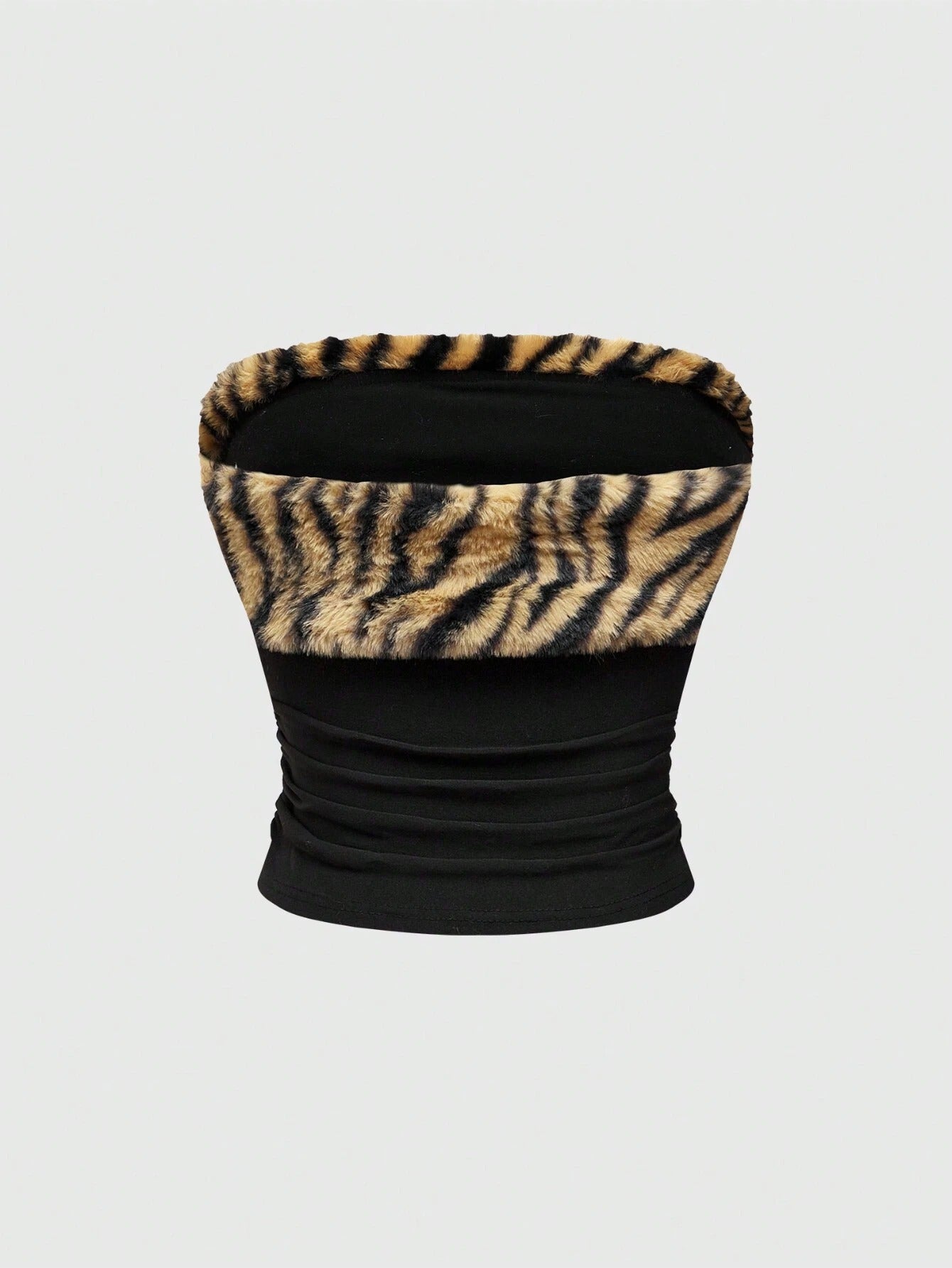 "Burning Love" Tiger Fur & Rhinestone Tube Top