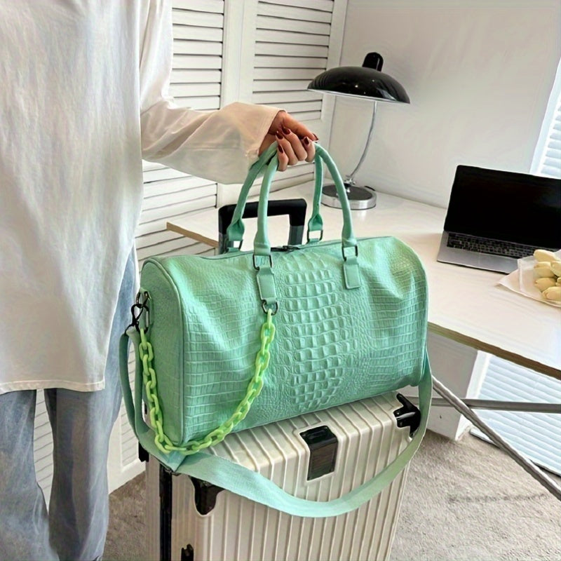 Large Capacity Crocodile Embossed Sports Bag