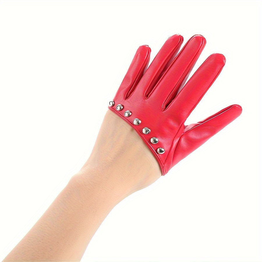 Short Half-Finger Gloves with Rivets