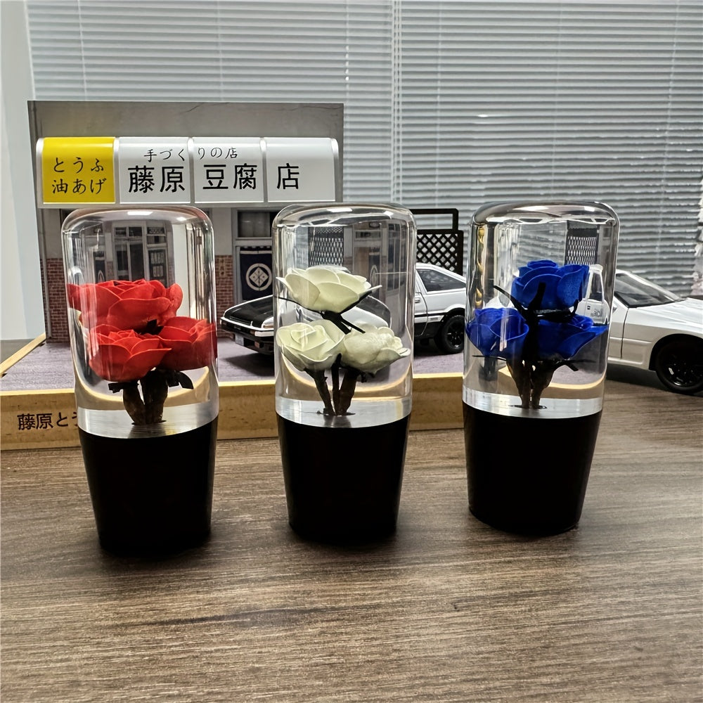 Unique Rose-Shaped 4" Resin Crystal Gear Shift Knob