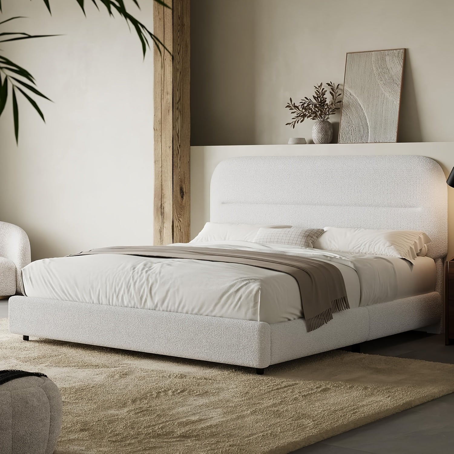 Upholstered Bed Frame with Headboard