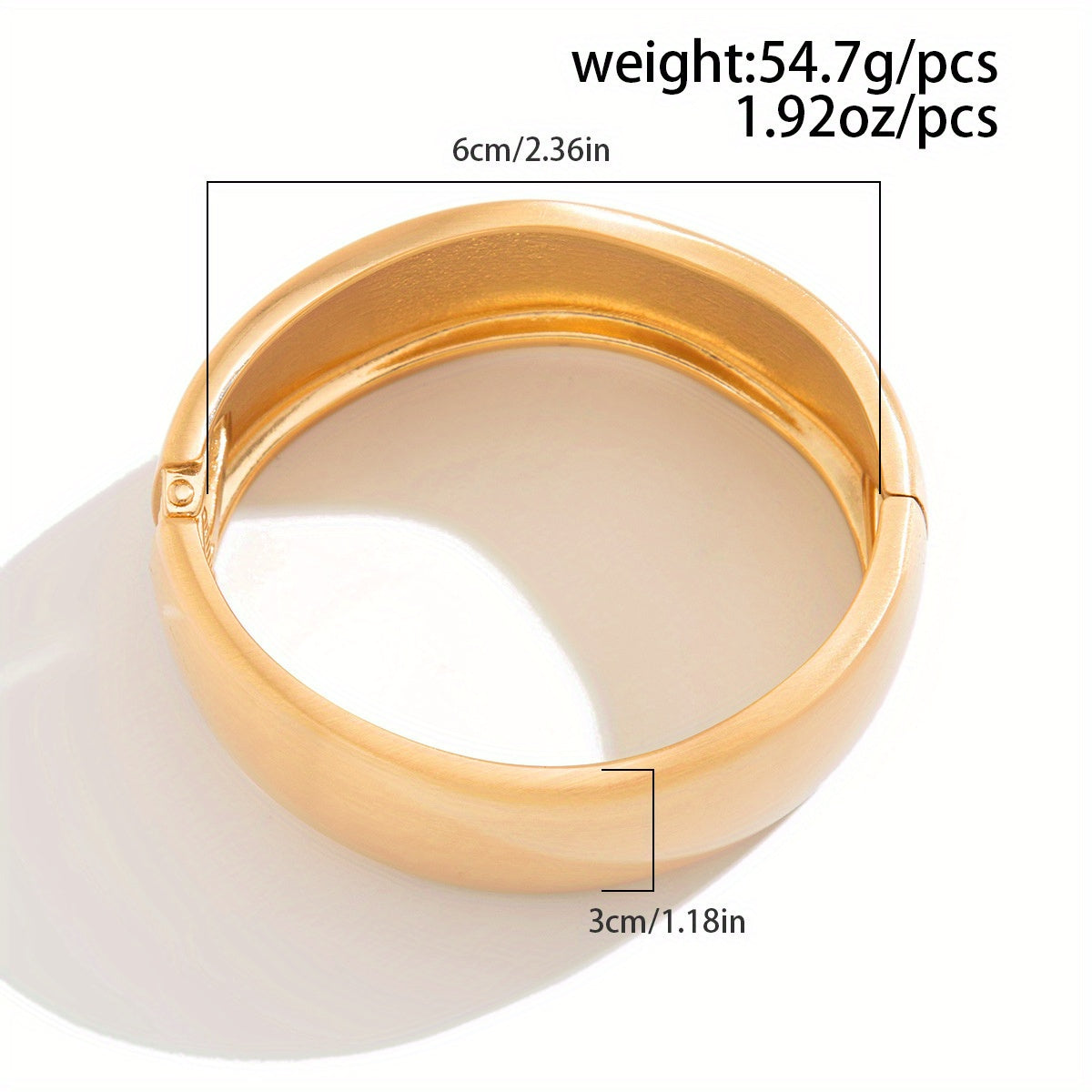 Bold Punk Style Matte Golden-Tone Wide Spring Buckle Women’s Bracelet