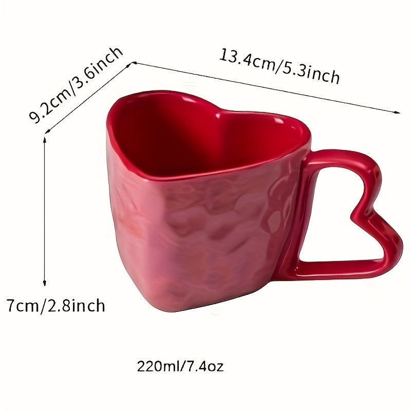Red Love Ceramic Mug Creative Cute Coffee Cup