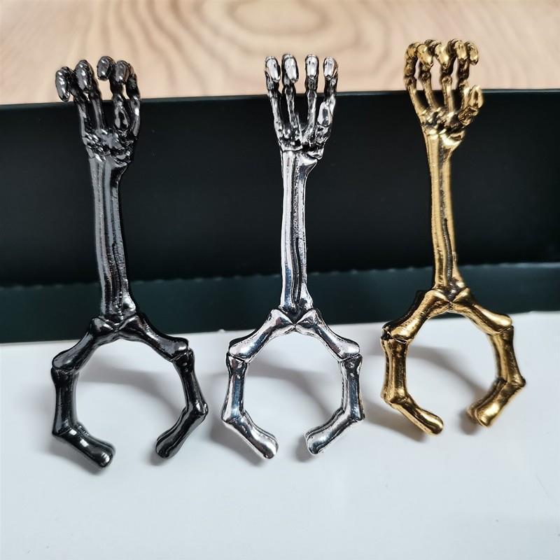 Set of 3 - Holder And Ring with a Hand Bone Skeleton Design