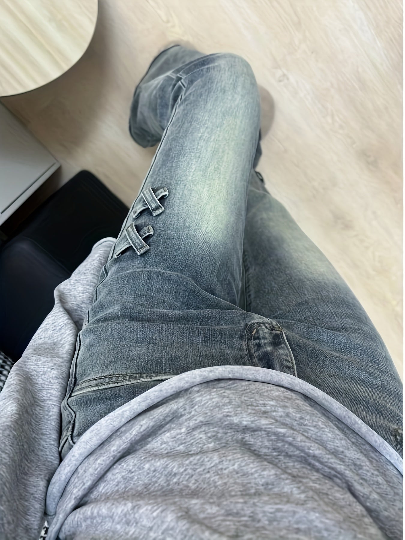 Retro Double Button Flared Jeans