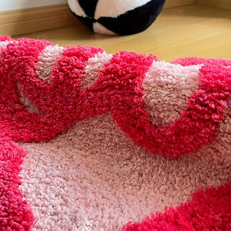 Love Heart Design Middle Plush Carpet