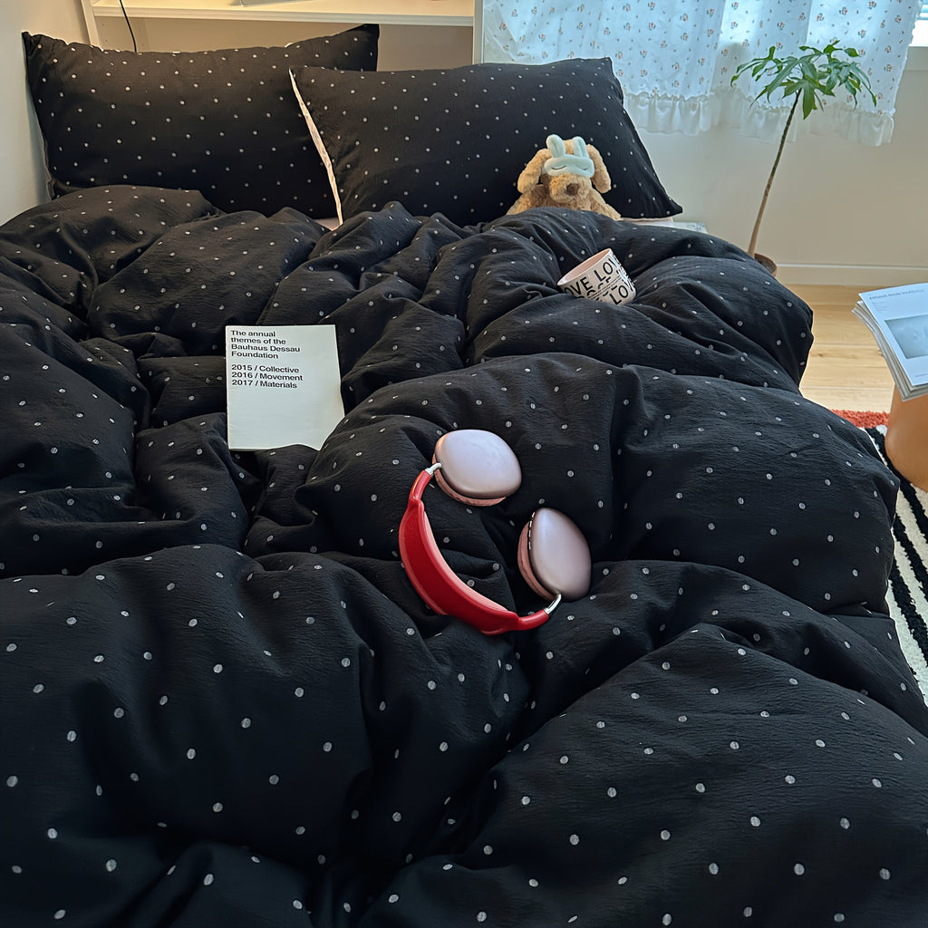 {4pcs} Polka Dot Soft Bedding Set