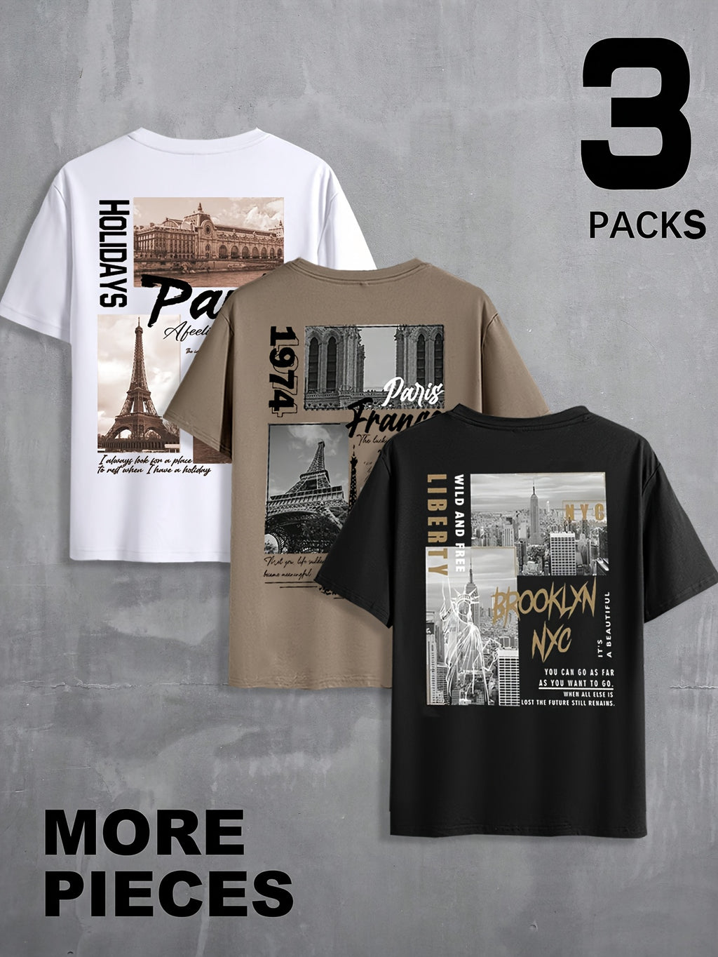 Short-Sleeved T-shirt with English Print