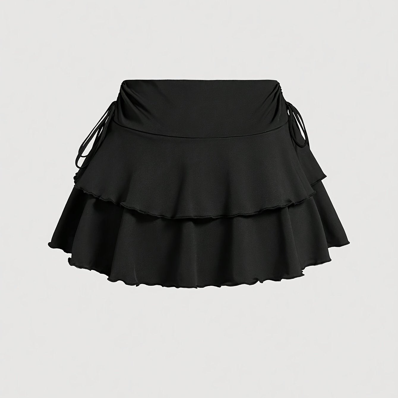 Tiered Skirt with Side Drawstring