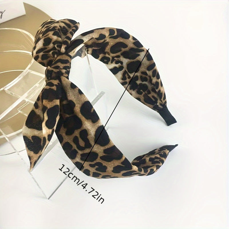 Chic Leopard Print Bunny Ear Headband